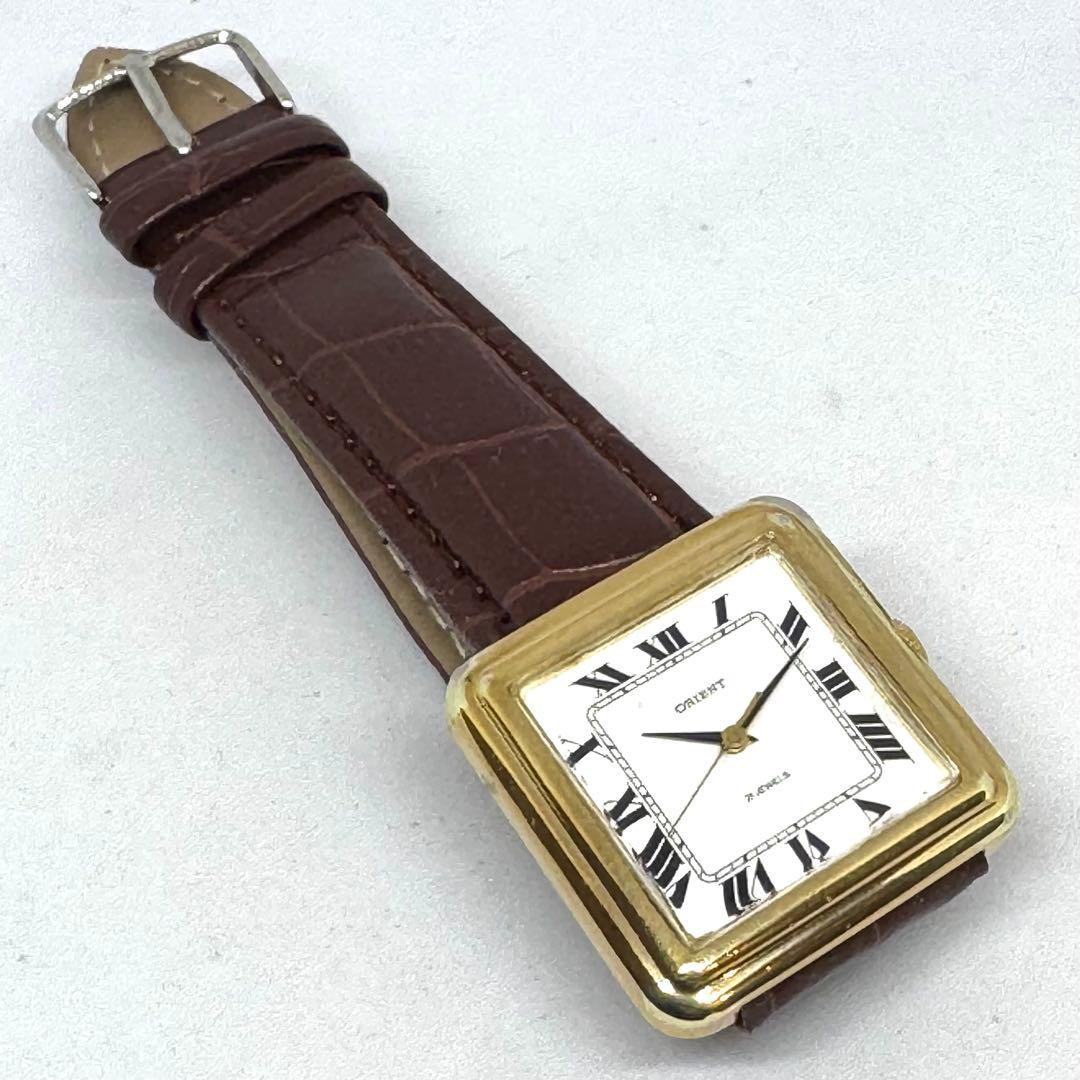 半*ん様 ⭐️オリエントシャマード手巻きスクエア21石．ボーイズサイズ⭐️オーバ