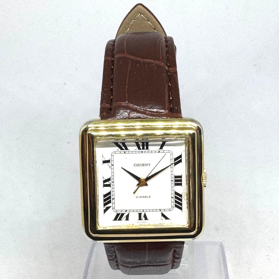 半*ん様 ⭐️オリエントシャマード手巻きスクエア21石．ボーイズサイズ⭐️オーバ