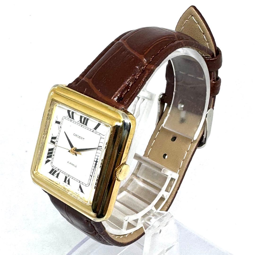 半*ん様 ⭐️オリエントシャマード手巻きスクエア21石．ボーイズサイズ⭐️オーバ