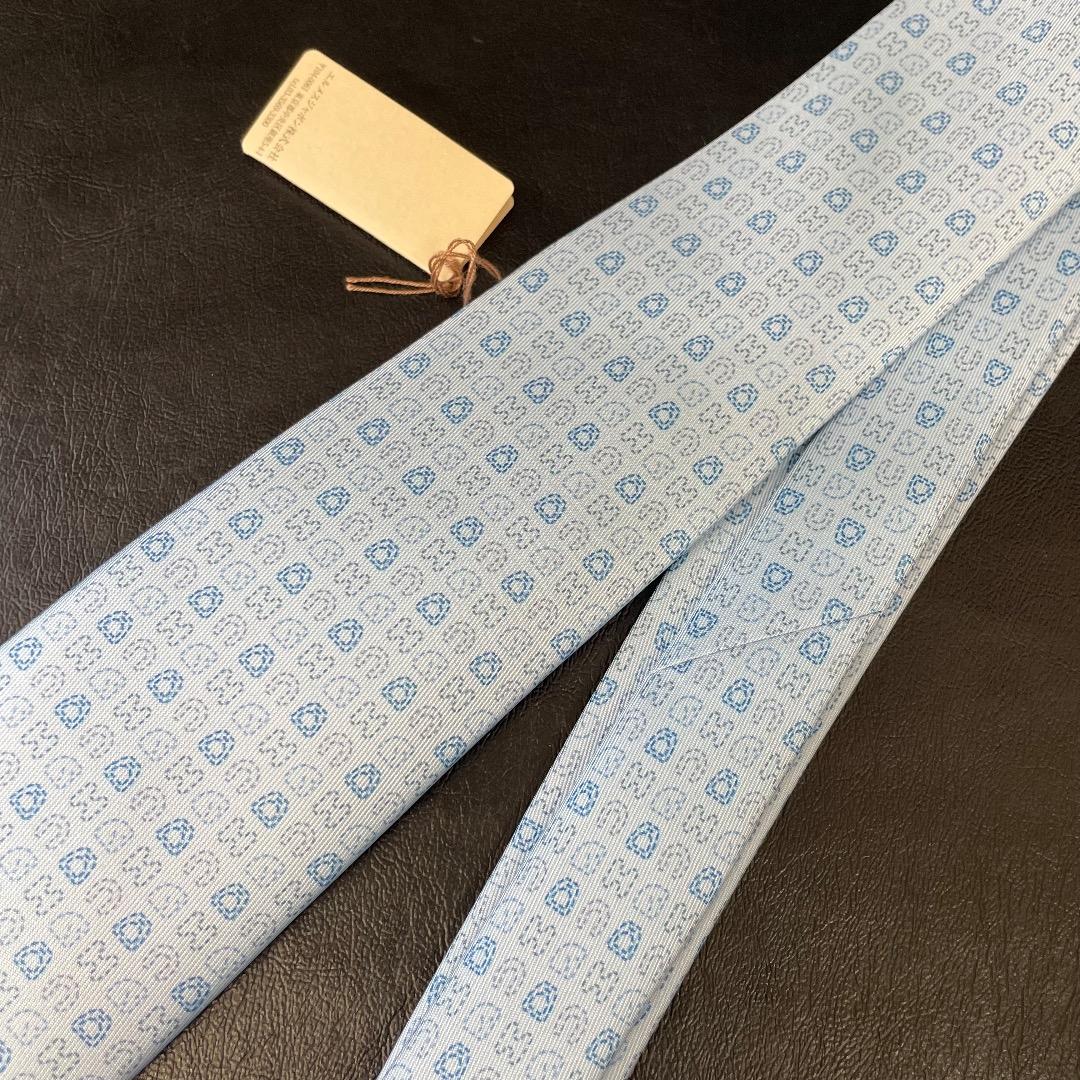 ✨未使用✨HERMES エルメス ネクタイ 6378 IA H柄 水色 現行タグ