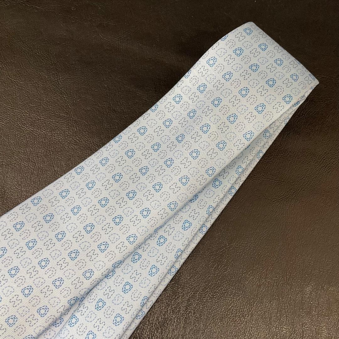 ✨未使用✨HERMES エルメス ネクタイ 6378 IA H柄 水色 現行タグ