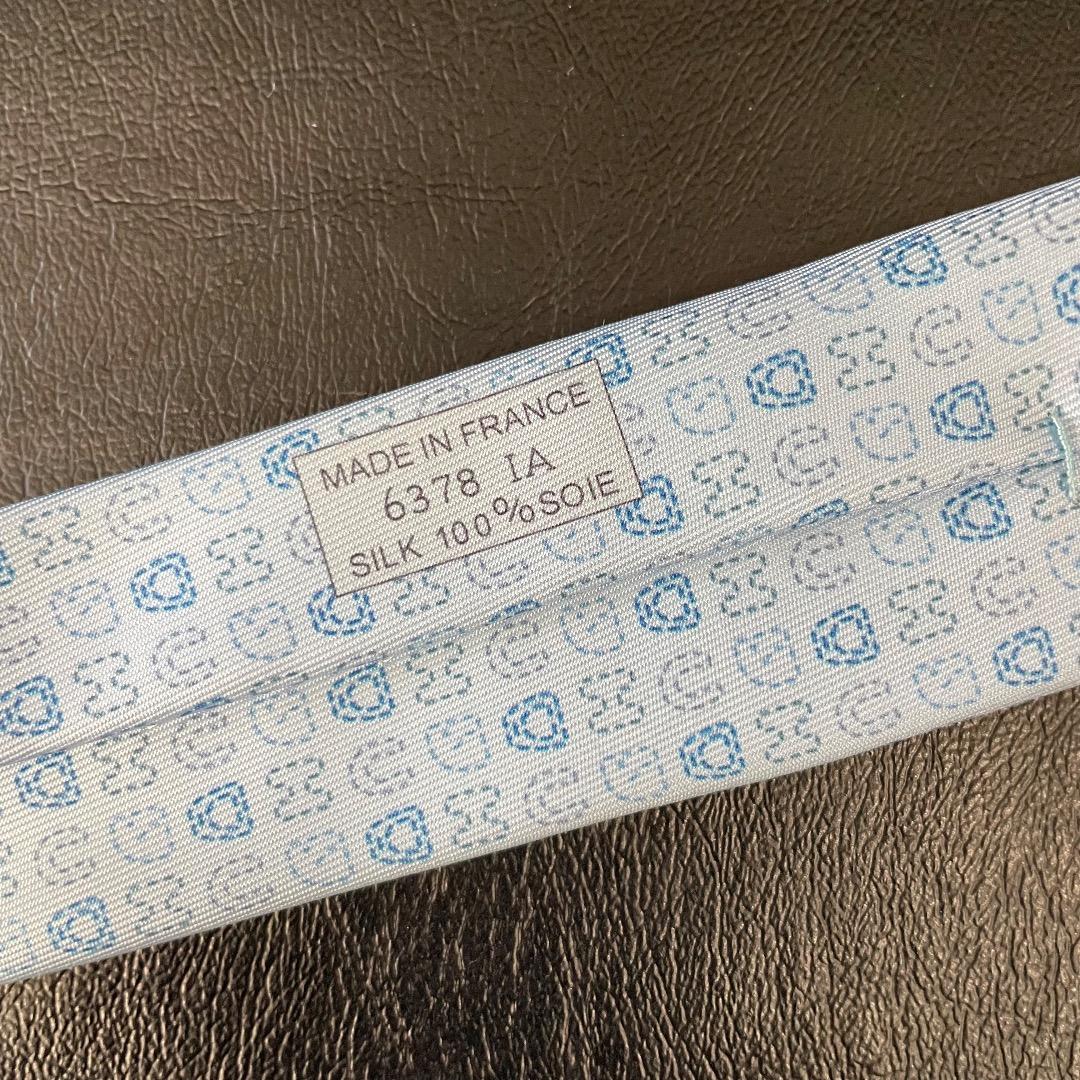 ✨未使用✨HERMES エルメス ネクタイ 6378 IA H柄 水色 現行タグ