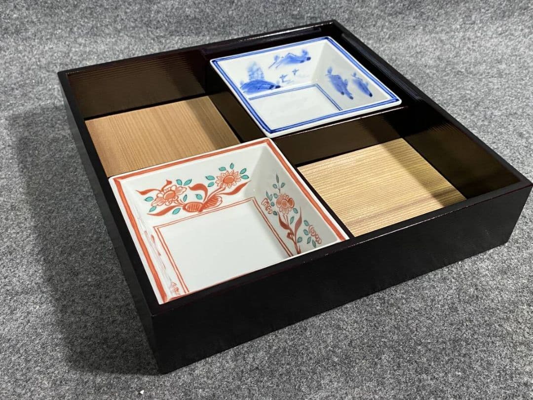 たち吉　橘吉　天然木　松花堂　四方弁当　重箱　希少品　5客セット　共箱付き