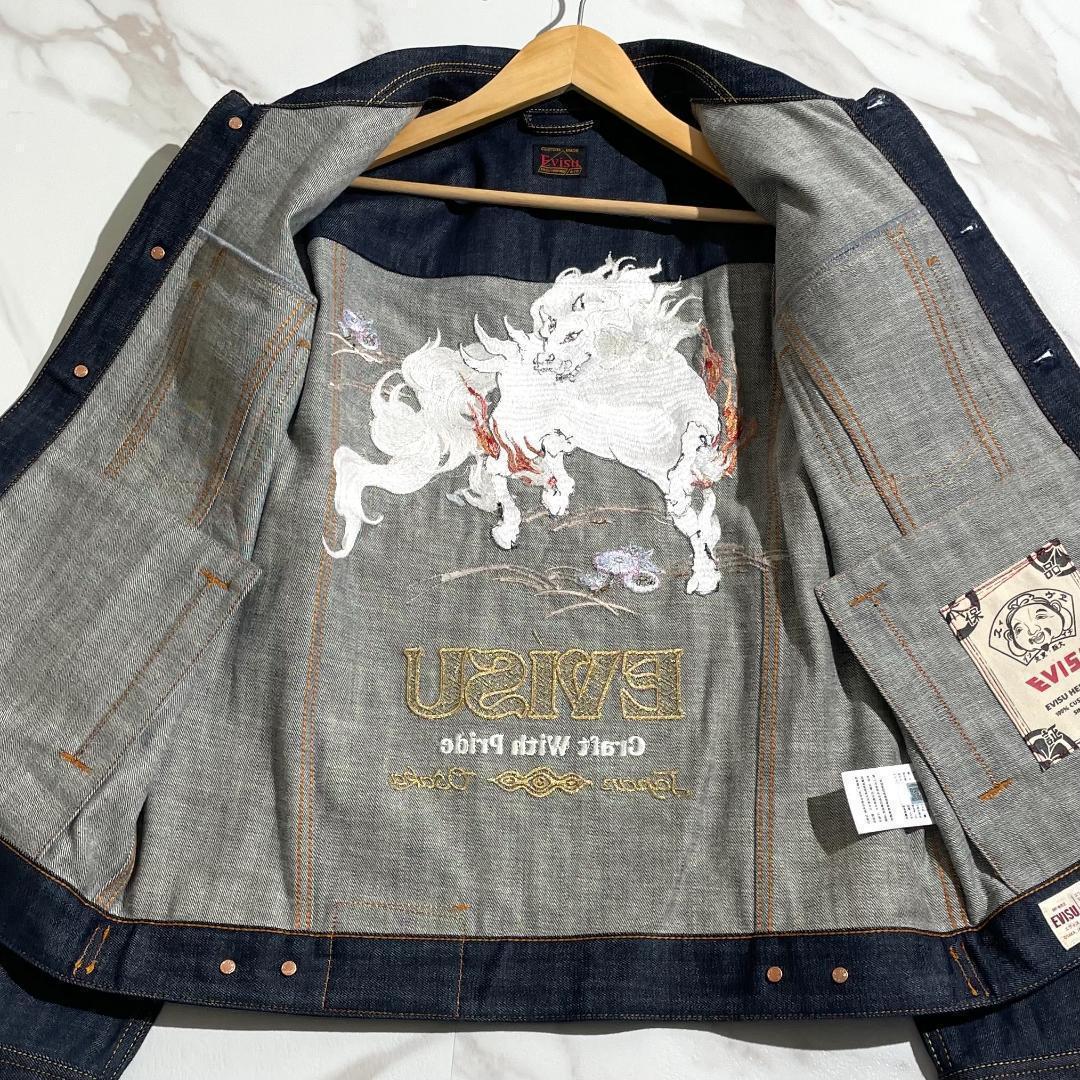 25ss　エヴィス EVISU　白沢刺繍　デニムジャケット　リラックスフィット