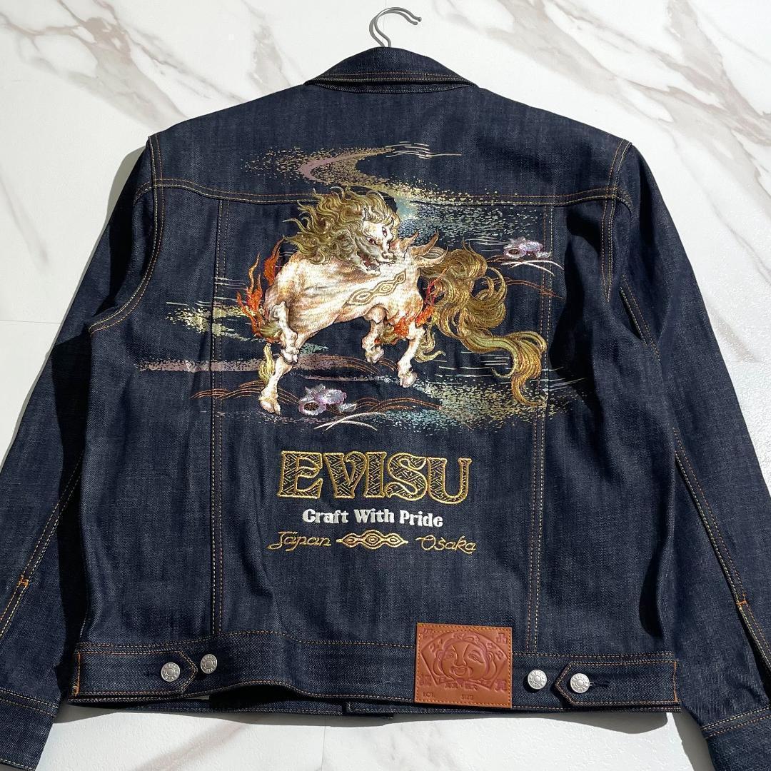 25ss　エヴィス EVISU　白沢刺繍　デニムジャケット　リラックスフィット