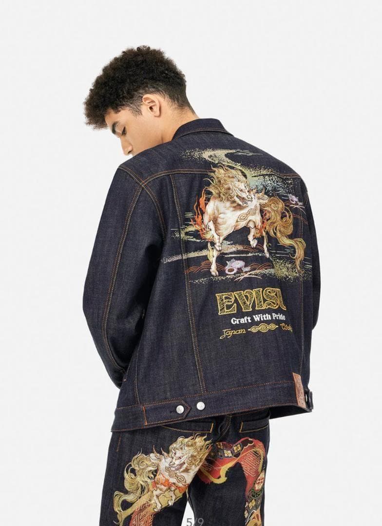 25ss　エヴィス EVISU　白沢刺繍　デニムジャケット　リラックスフィット