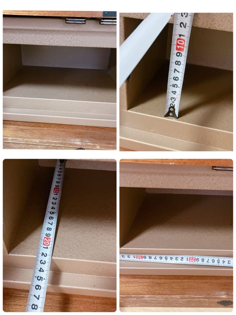 からくり箪笥　耐火金庫付き　アンティーク　昭和レトロ　小物入れ　鍵　ナンバー付き