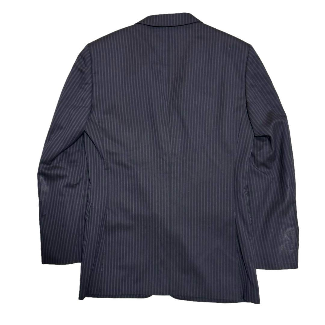美品バーバリー ブラックレーベル スーツ ダブル 40R 3ピース ネイビー 紫