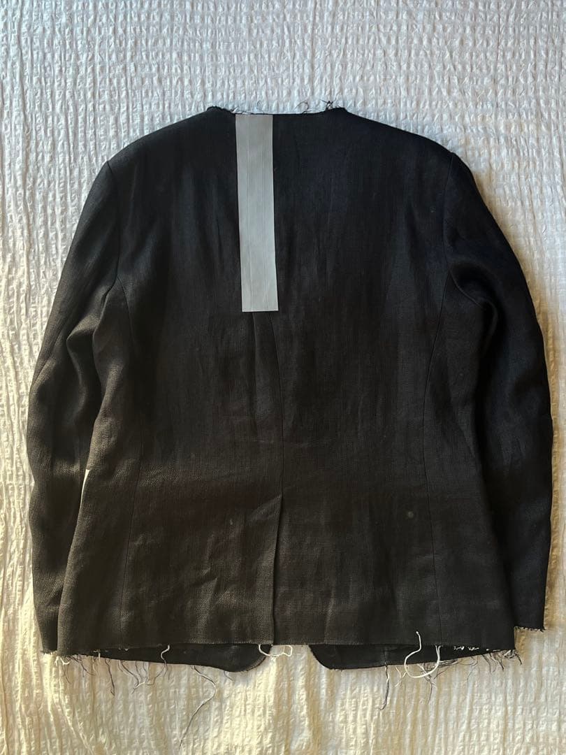 KUDOS 2020ss ノーカラーリネンジャケット　ラバーデザイン