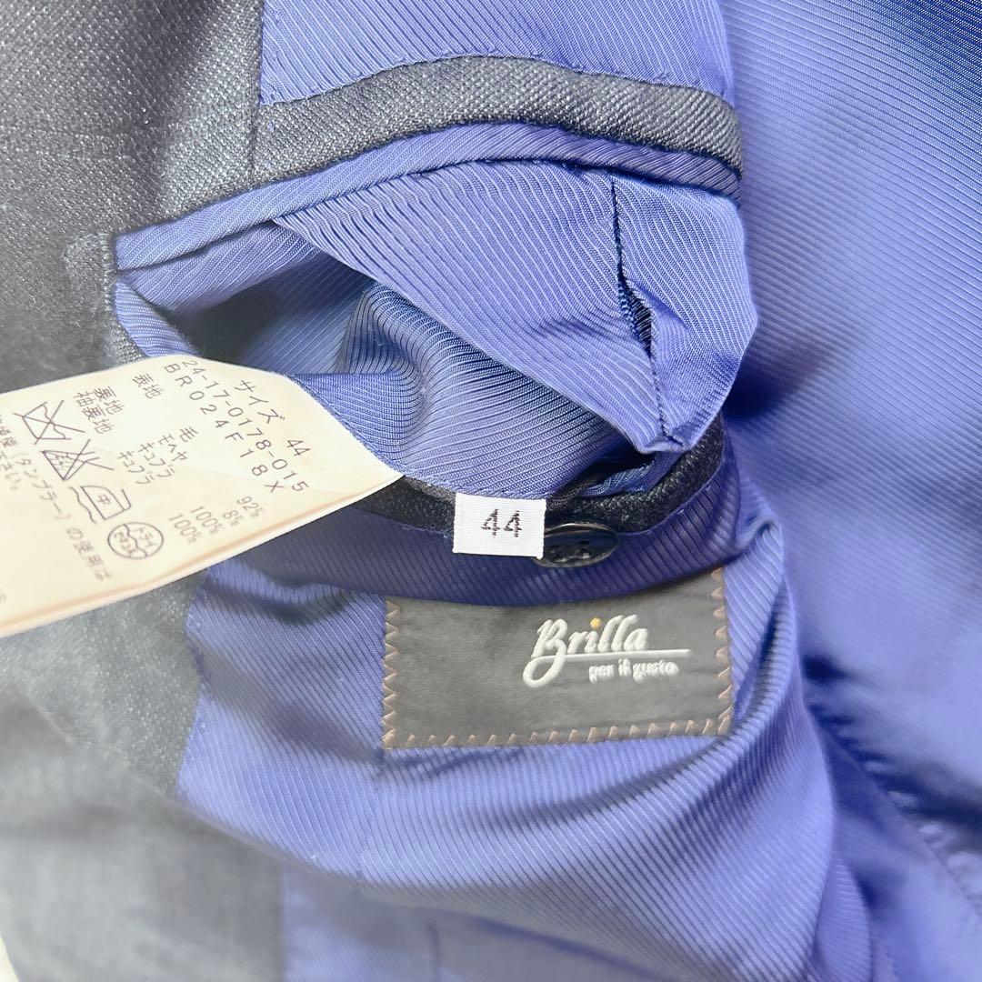 美品 Brilla モヘア スーツ セットアップ 高級 ウィンドペーン ネイビー