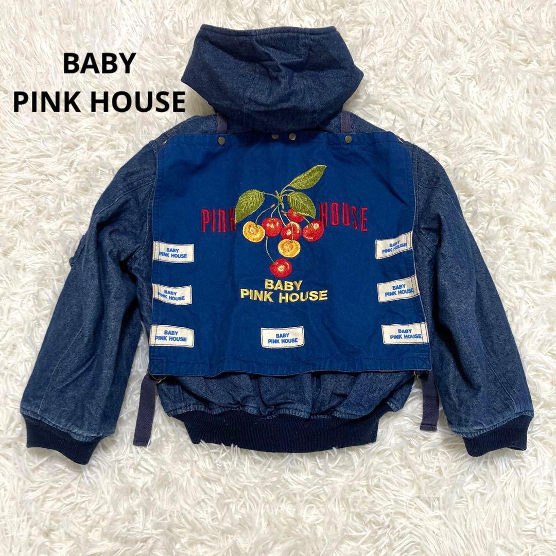 希少　ベビーピンクハウス　さくらんぼ柄　ブルゾン　デニムジャケット　L アウター