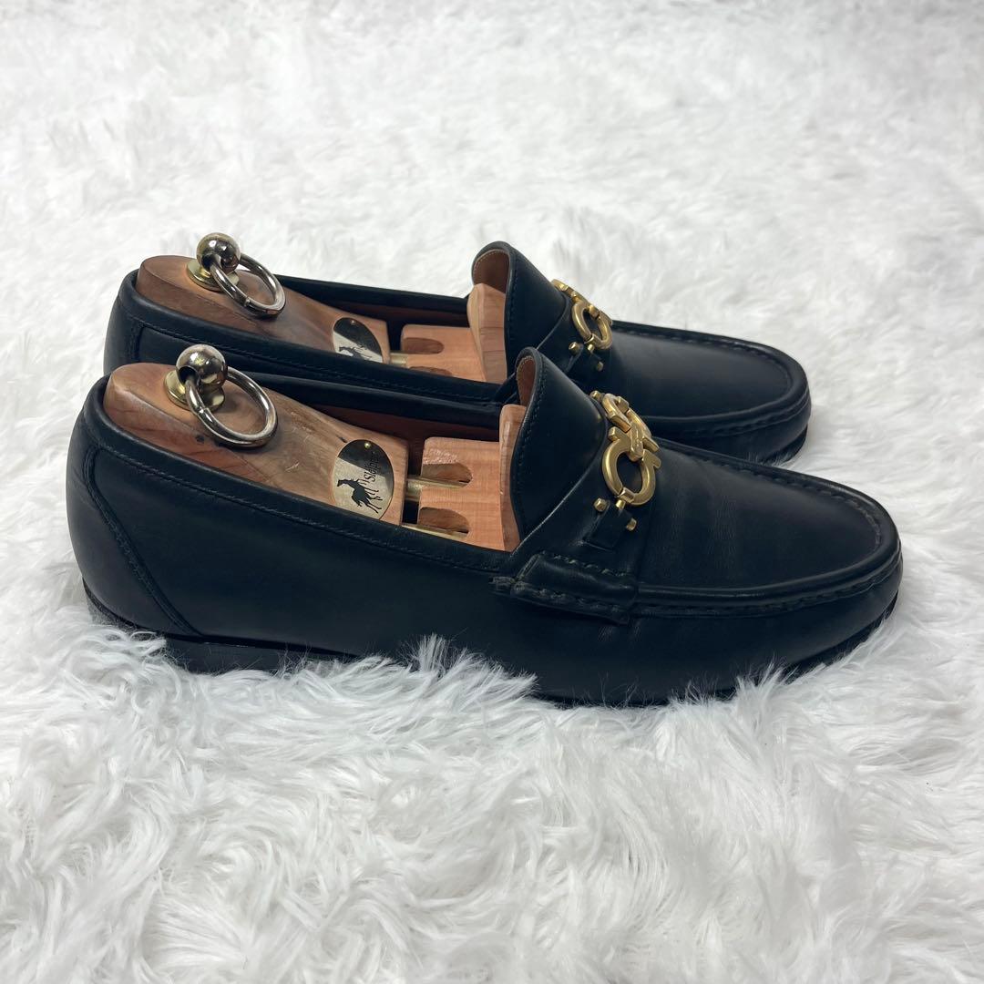 【美品】 フェラガモ ガンチーニ ビットローファー 25.5cm ゴールド 金