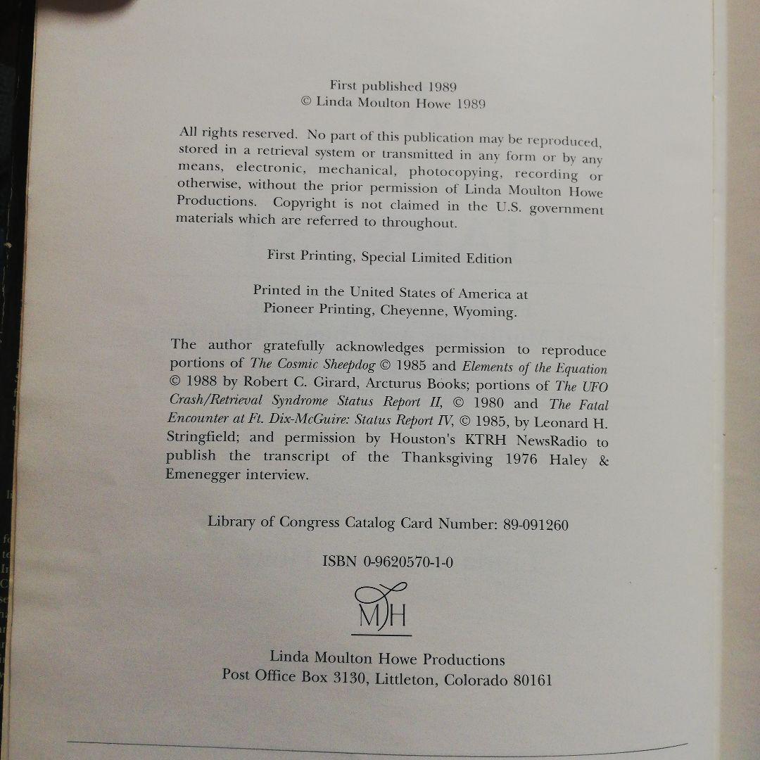 洋書 AN ALIEN HARVEST by Linda Moulton Howe