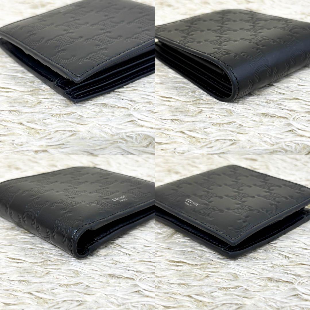 【極美品】セリーヌ バイフォールドウォレット トリオンフ ブラック 二つ折り