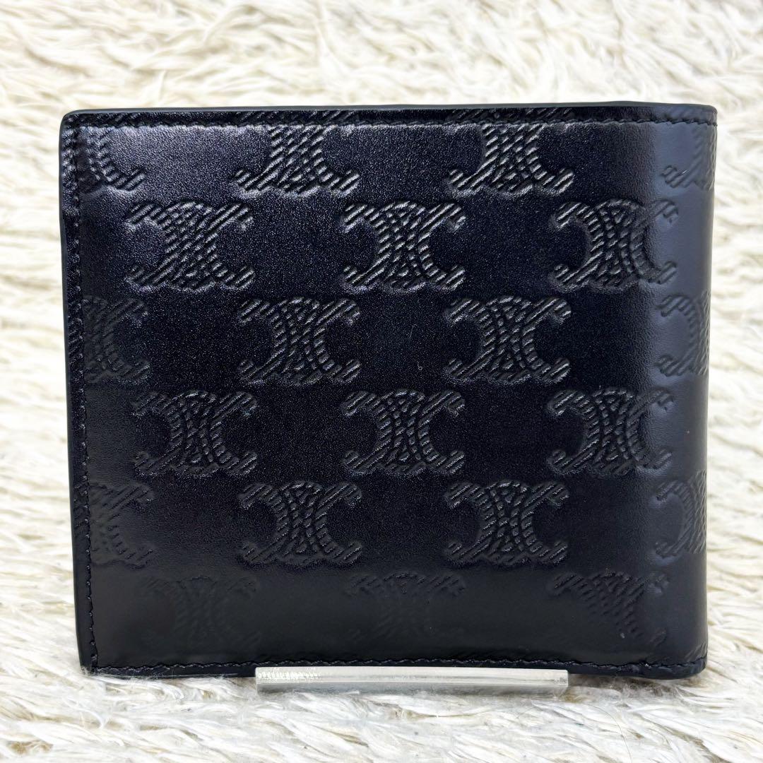 【極美品】セリーヌ バイフォールドウォレット トリオンフ ブラック 二つ折り