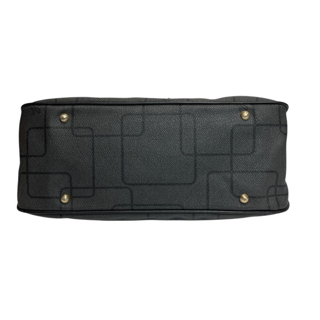 美品 agnes b 2704 トートバッグ A4可能 総柄 PVC ネームタグ