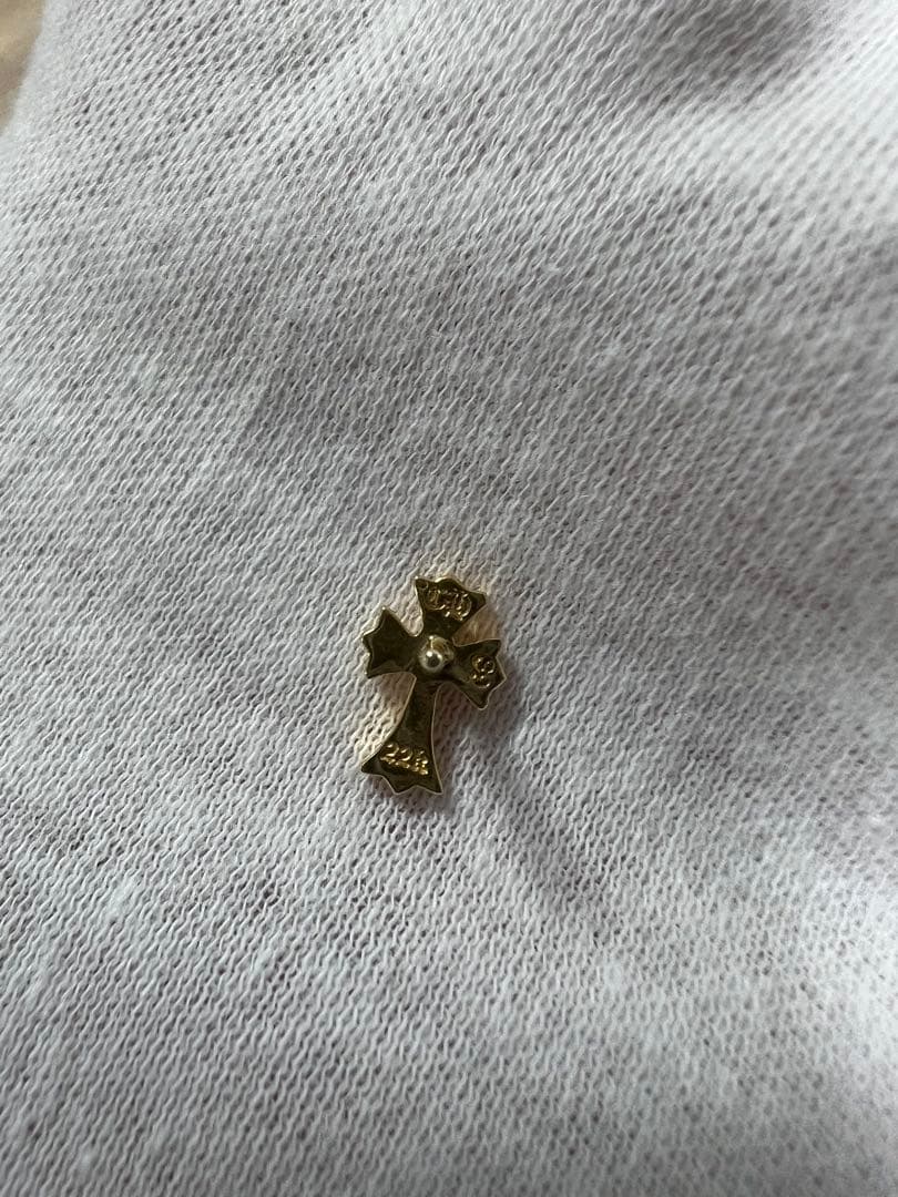 クロムハーツ 22k CH クロスファット スタッド ピアス 純正ダイヤパヴェ