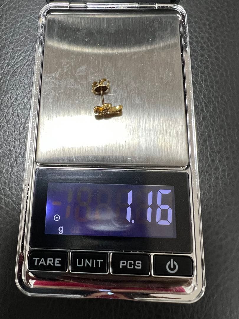 クロムハーツ 22k CH クロスファット スタッド ピアス 純正ダイヤパヴェ