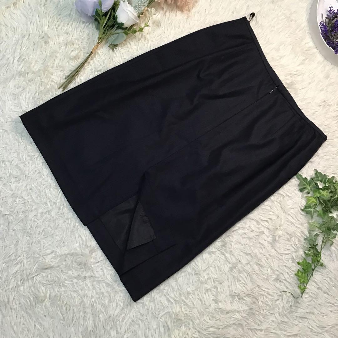 美品【スキャパ】 セットアップ 紺 ストライプ ウール 高級感 42