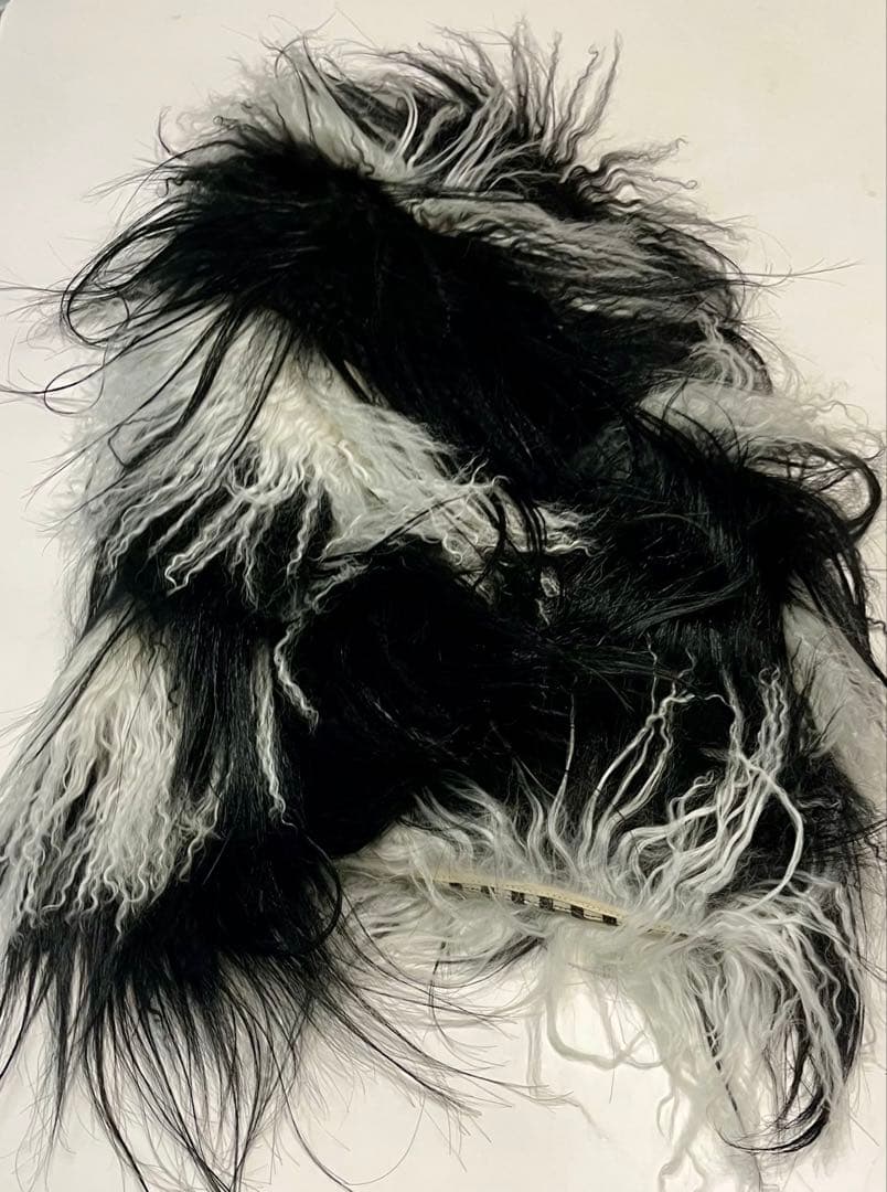 極美品☆グッチ ファー　マフラー ストール　ストール　黒白　毛皮　ラム