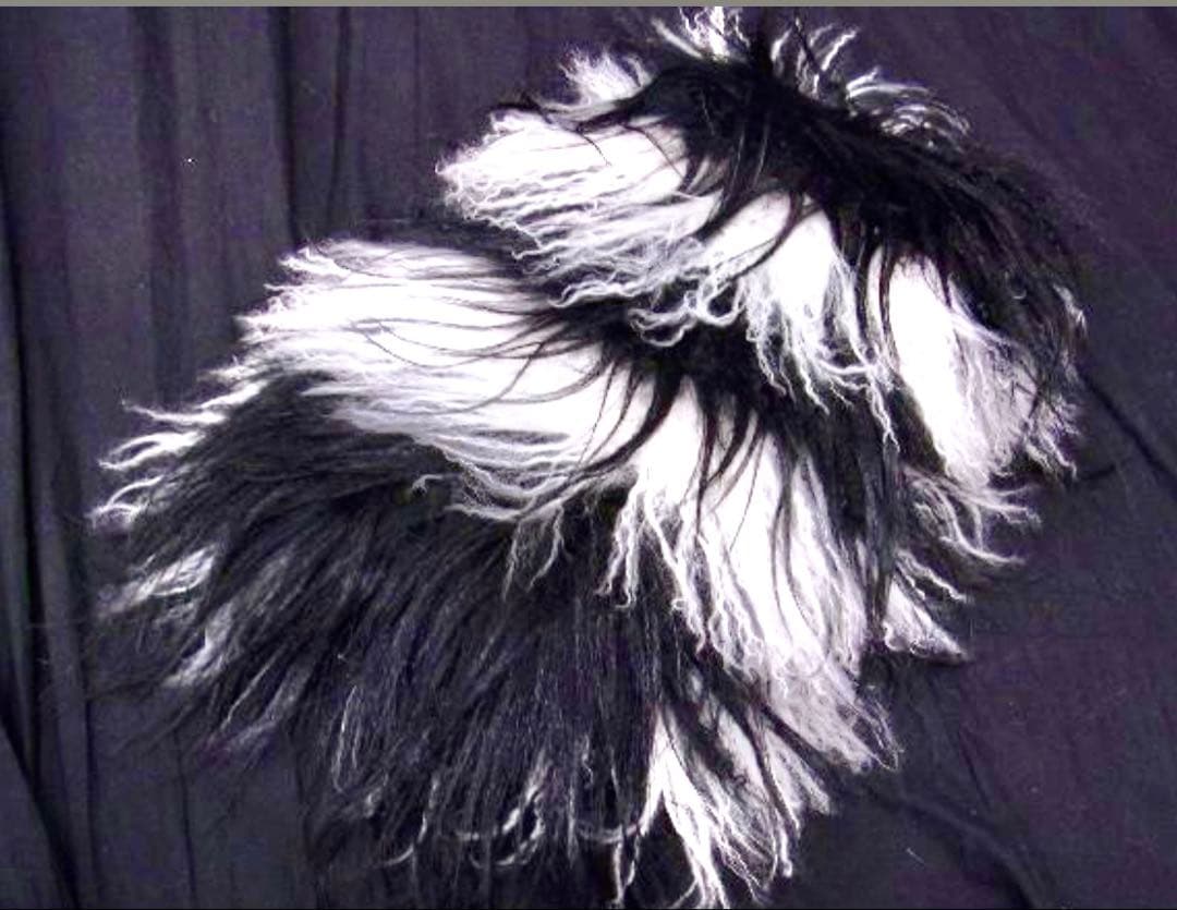 極美品☆グッチ ファー　マフラー ストール　ストール　黒白　毛皮　ラム