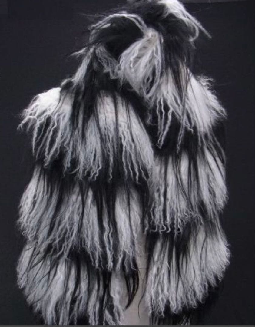 極美品☆グッチ ファー　マフラー ストール　ストール　黒白　毛皮　ラム