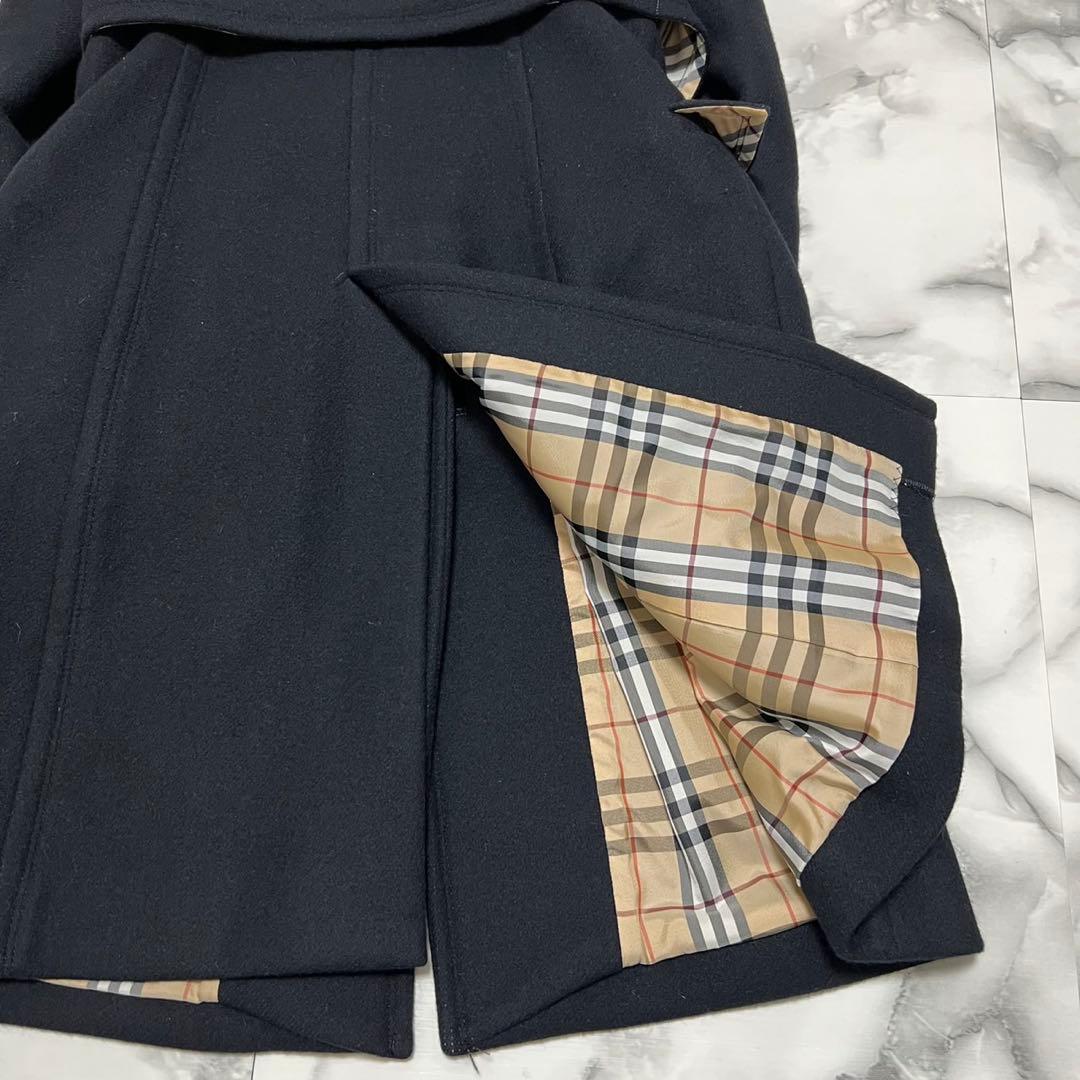 【極美品】バーバリーブルーレーベル　ロングコート　2wayベルト　アンゴラ 黒