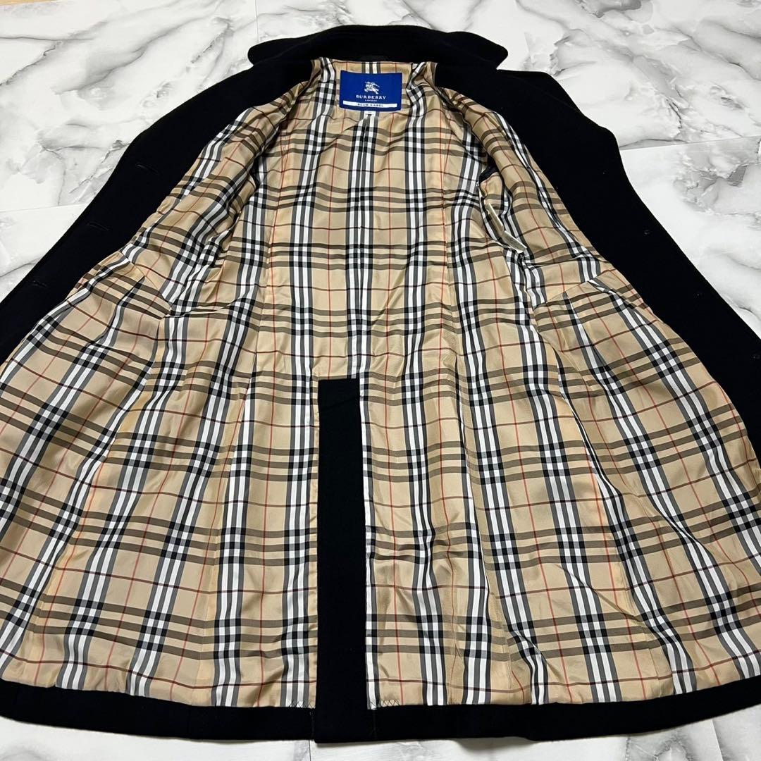 【極美品】バーバリーブルーレーベル　ロングコート　2wayベルト　アンゴラ 黒