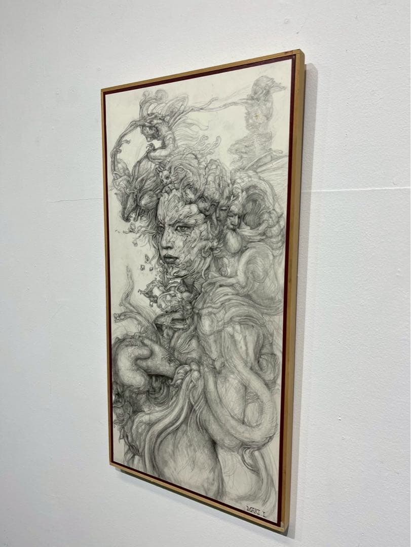 【真作保証】板波真樹「虚空にて」2018年 鉛筆画