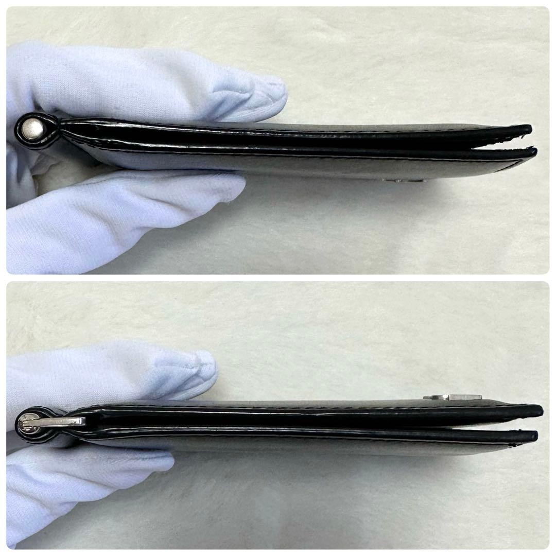 美品★サンローラン マネークリップ 二つ折り財布 カサンドラ シルバー レザー