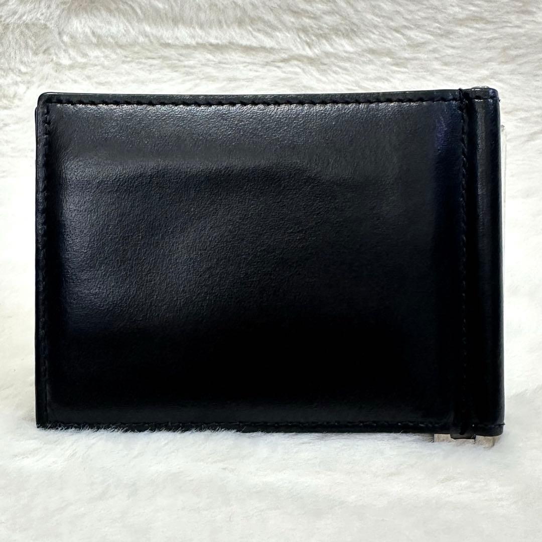 美品★サンローラン マネークリップ 二つ折り財布 カサンドラ シルバー レザー