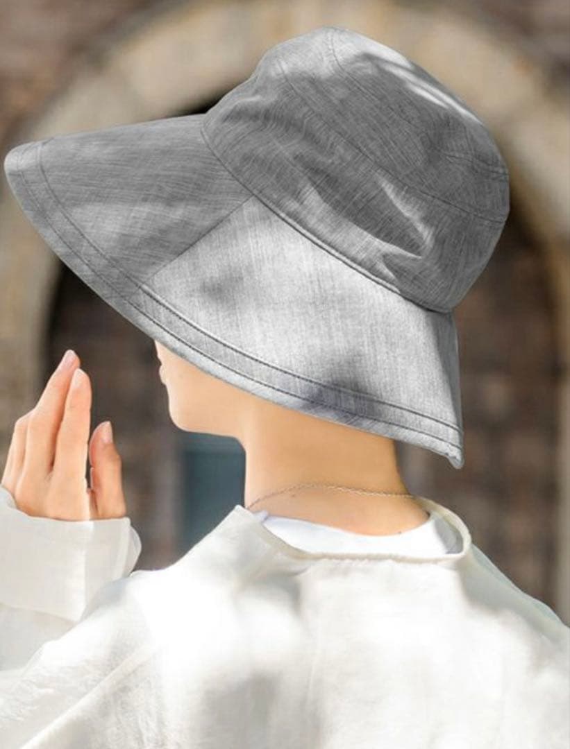 芦屋ロサブラン　帽子　100% 完全遮光 プレーンハット グレーMサイズ