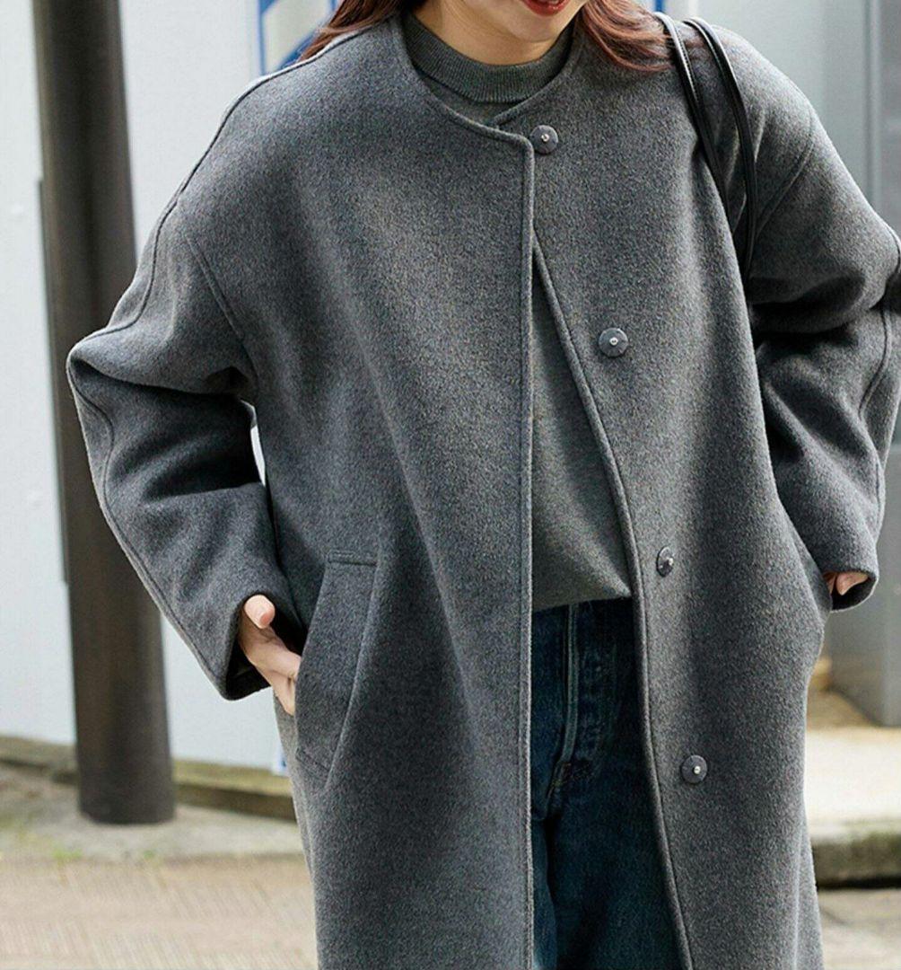 24AW ジャーナルスタンダード スーパー140ビーバーノーカラーコート