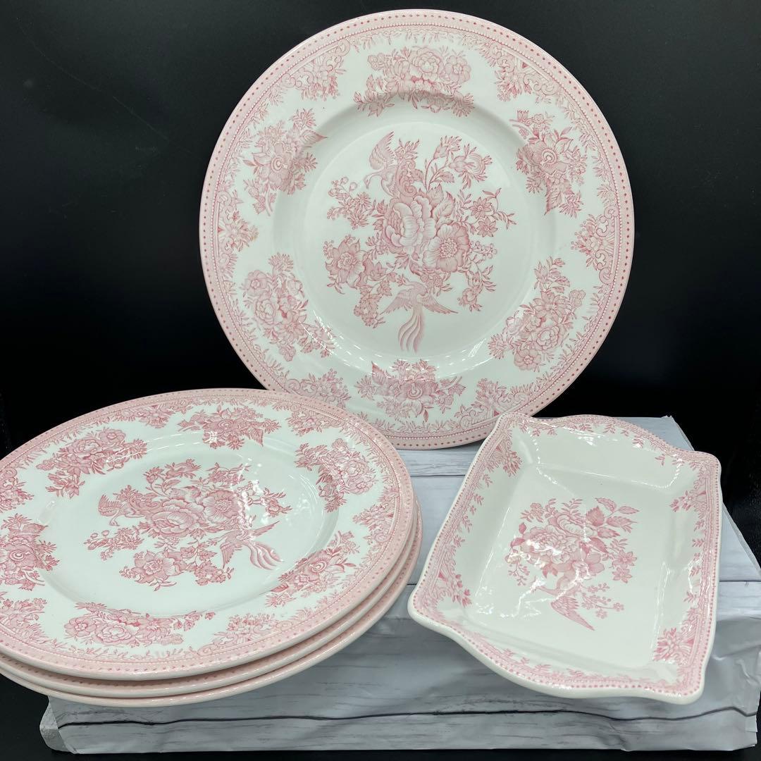 5枚まとめ バーレイ ピンクアジアティックフェザンツ お皿 プレート