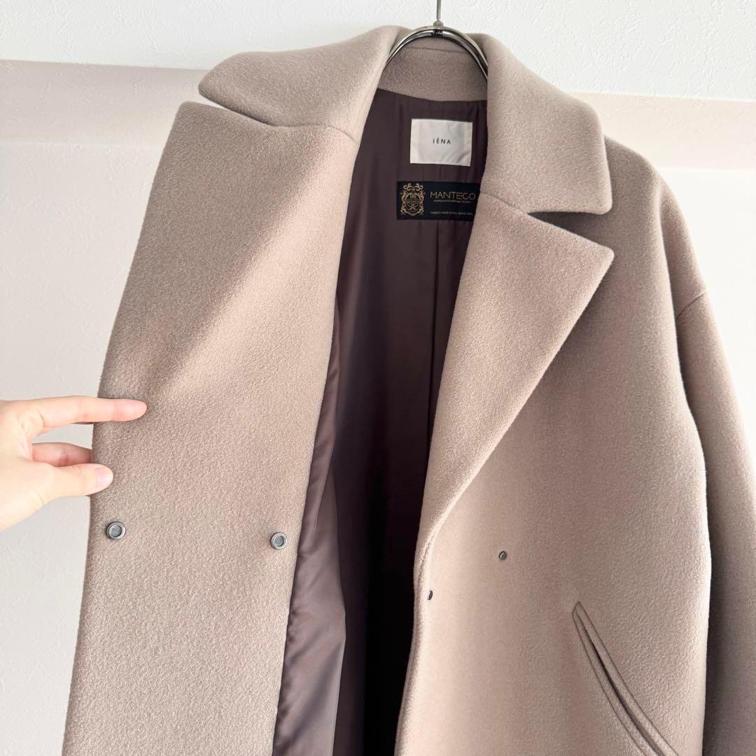 イエナ／極美品❤️定番人気MANTECOオーバーチェスターコート モカベージュ36