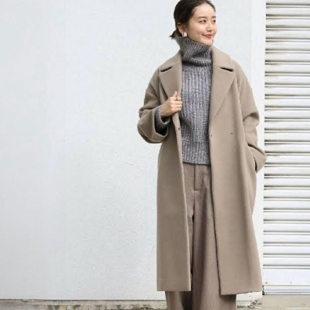 イエナ／極美品❤️定番人気MANTECOオーバーチェスターコート モカベージュ36