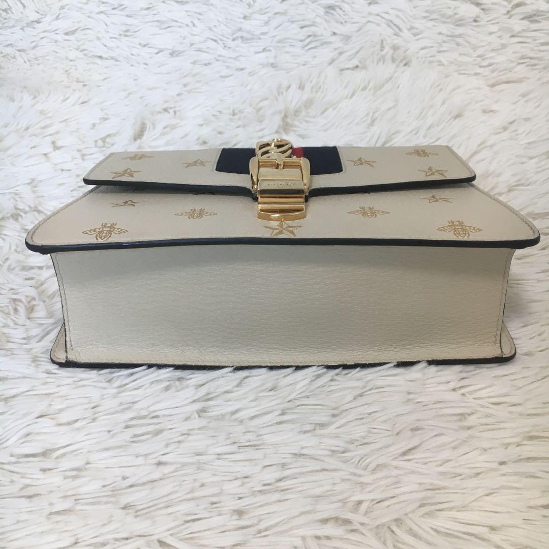 【極美品】グッチ ショルダーバッグ シルビィ ビー スター ウェブライン