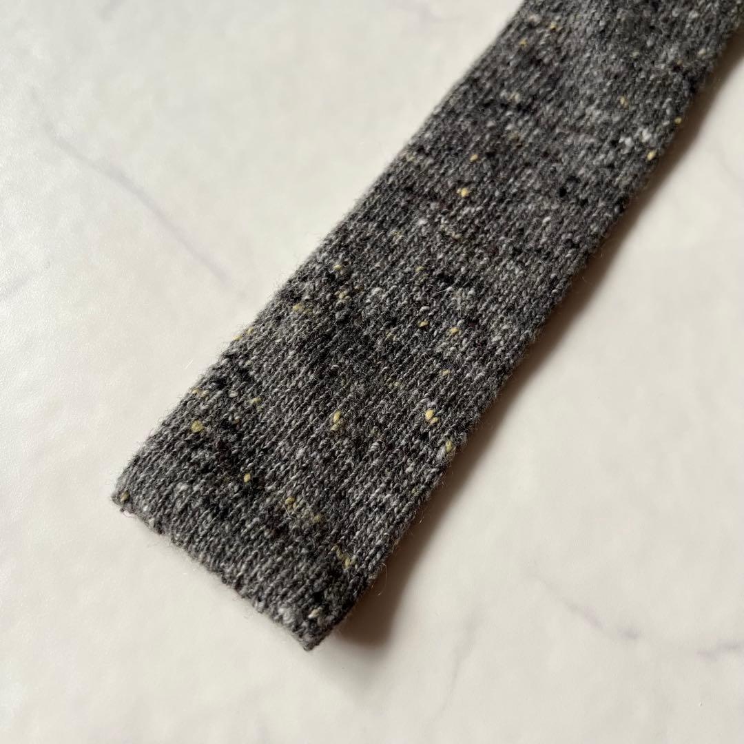 未使用品 ブルネロクチネリ ネクタイ ナロータイ ニット グレー カシミヤ混