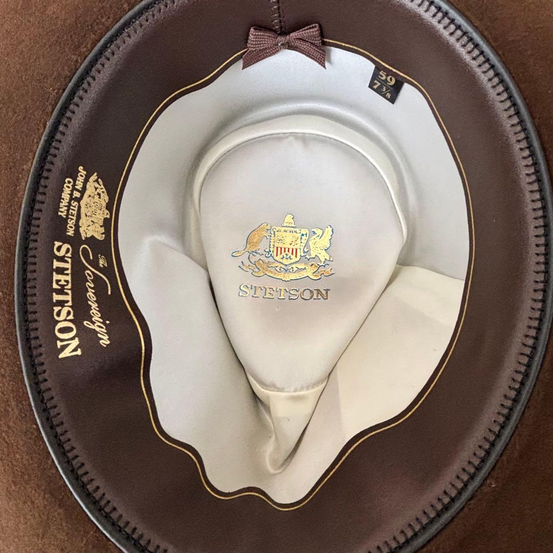 極美品✨STETSON ステットソン 中折れハット ブラウン 7 3/8