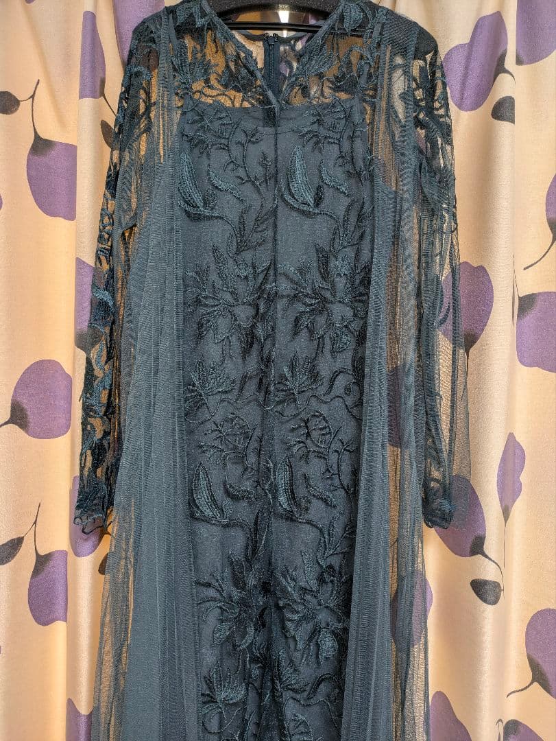 coffee★美品試着のみ★エスニックサイドプリーツドレス★ダークグリーン