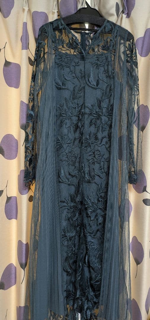 coffee★美品試着のみ★エスニックサイドプリーツドレス★ダークグリーン