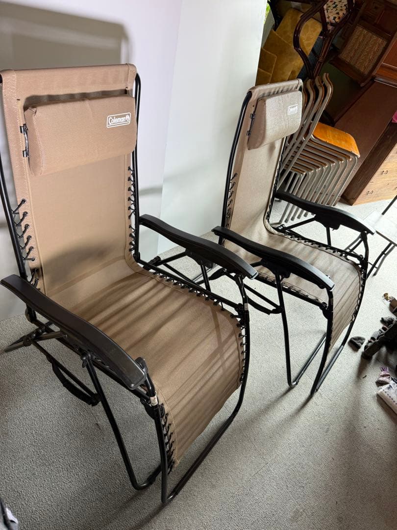 Coleman インフィニティチェア 2脚 ベージュ 折りたたみ リクライニング