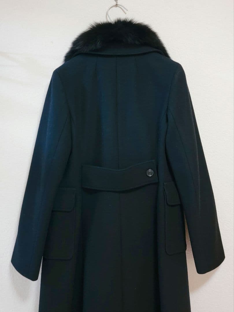 【EPOCA】美品 ウールロングコート フォックスファー　クリーニング済み40