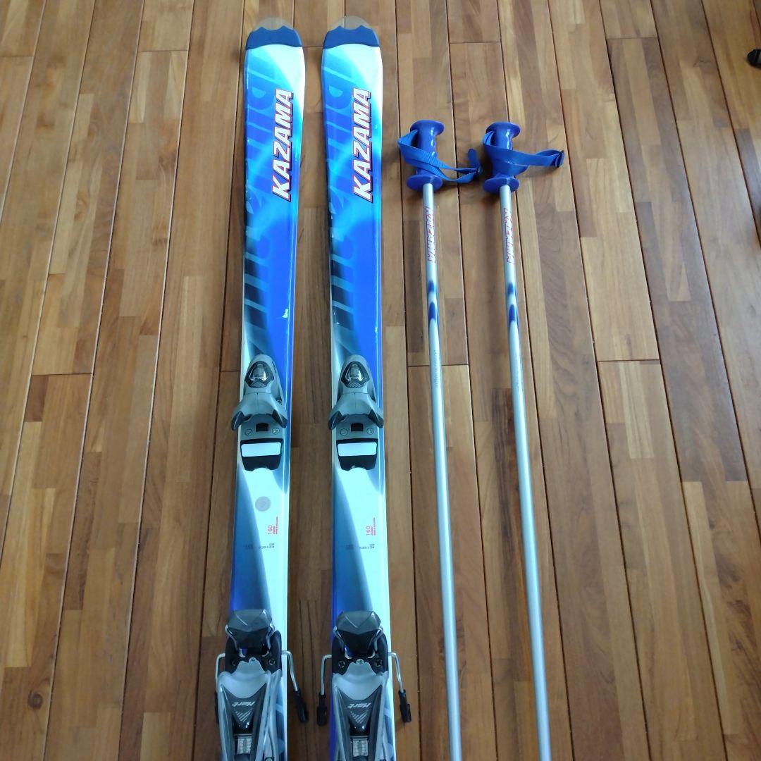 KAZAMA スキーセット 160cm 青/白