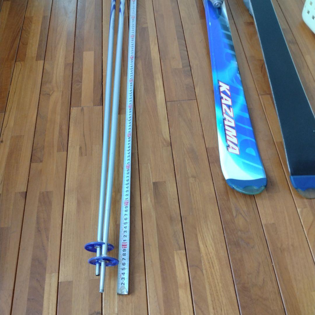 KAZAMA スキーセット 160cm 青/白