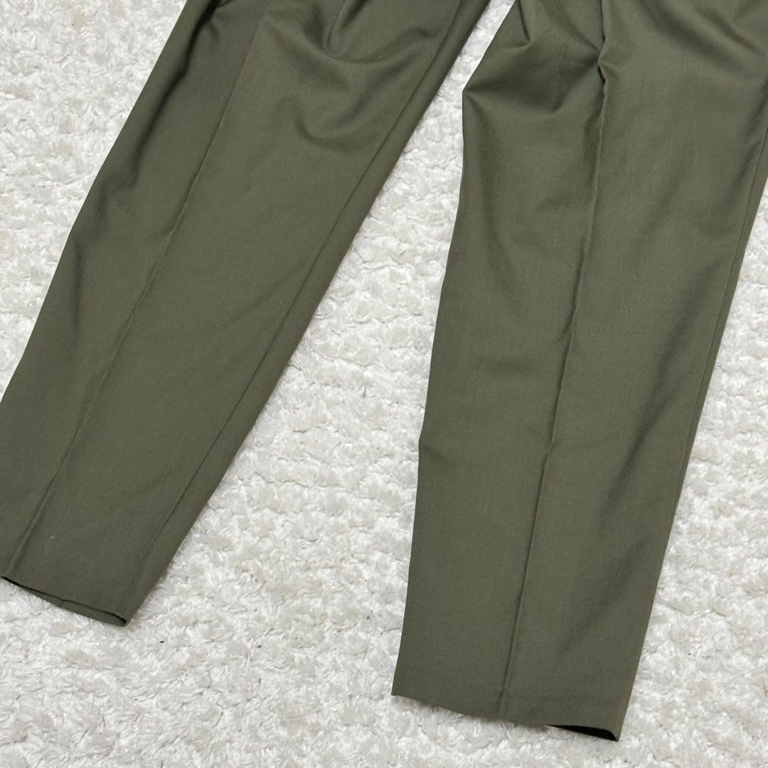 MARKAWARE フロントプリーツ ペグトップ オーガニックウール スラックス