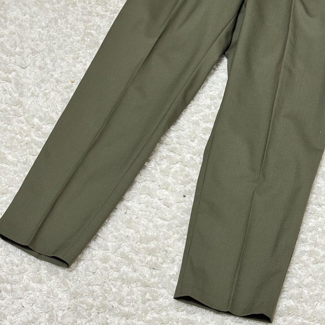 MARKAWARE フロントプリーツ ペグトップ オーガニックウール スラックス