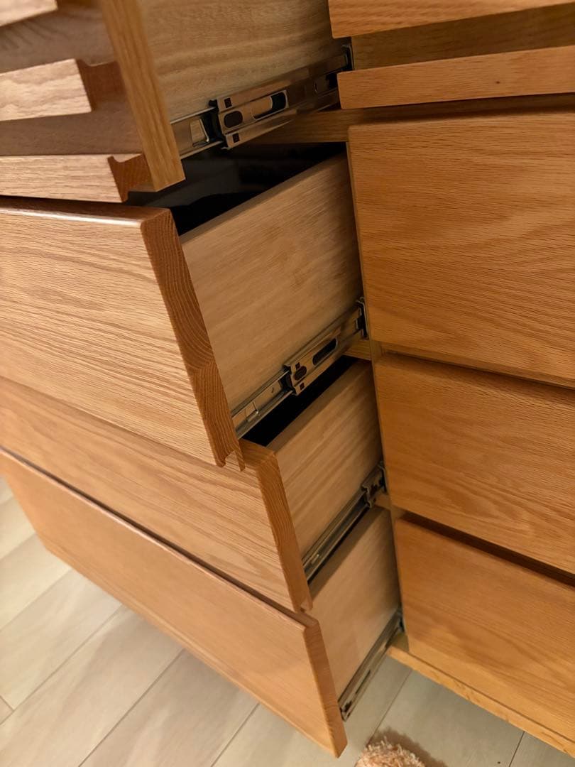 らんまるこ✨大川家具オーク材キャビネット