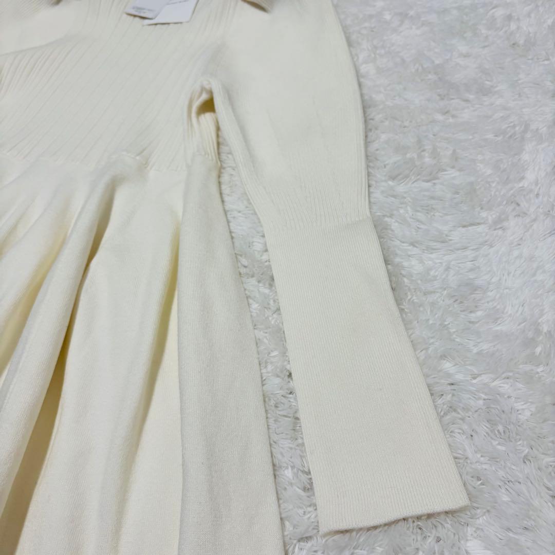 23100円未使用タグ付き　ラブティックボンボンパワショルロングニットワンピース