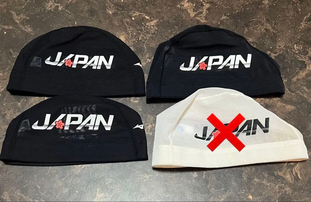 (非売品)最終値下げ 水泳 競泳 日本代表 支給品 メッシュキャップ 3枚セット